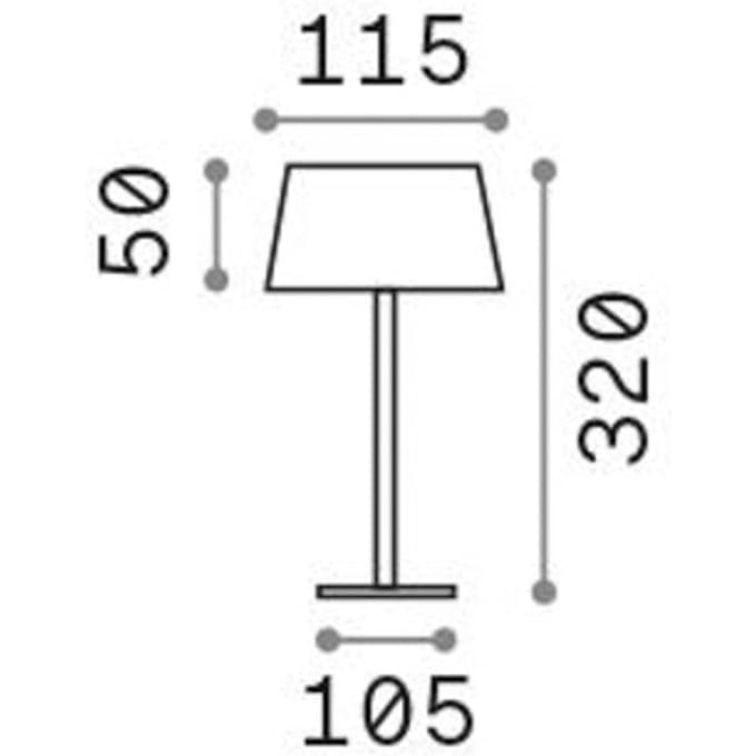 Ideal Lux LED oplaadbare buiten tafellamp Zuiver, wit metaal 32 cm