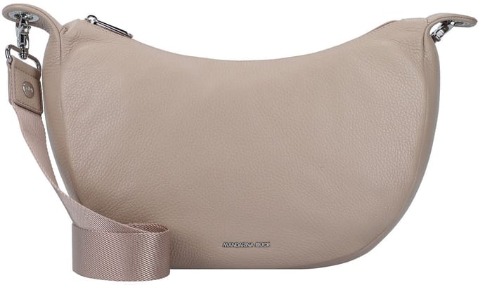 MANDARINA DUCK Leren Schoudertas Mellow Leather Hobo Bag Warm Taupe