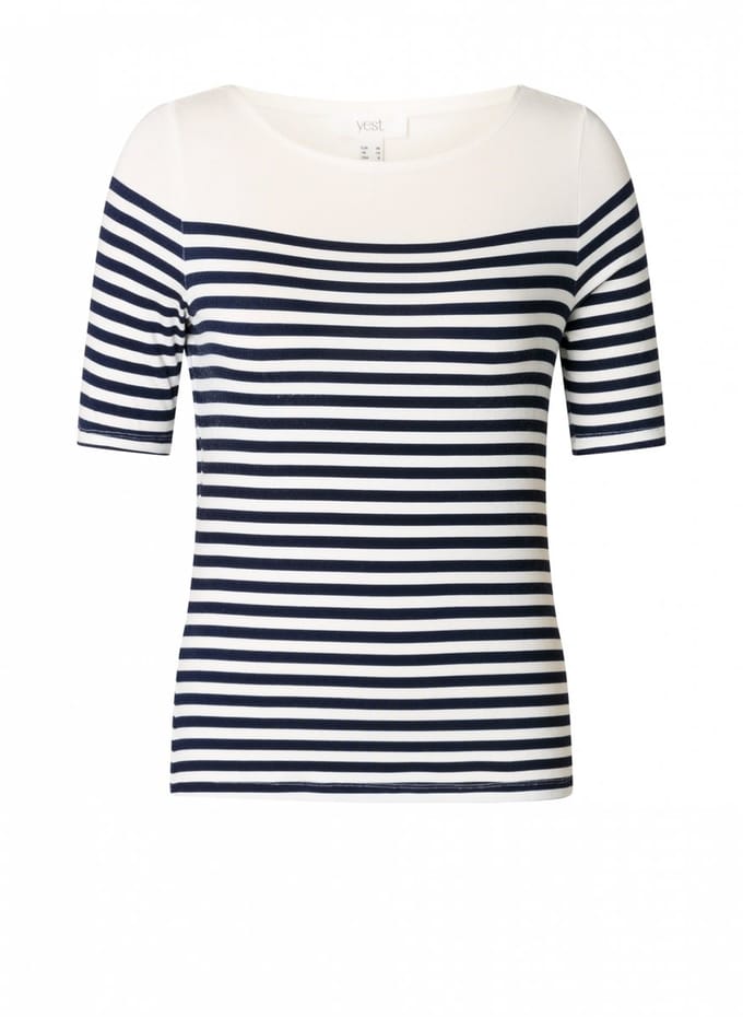 YEST YESTishaana Tops - Off White/Navy - maat 40