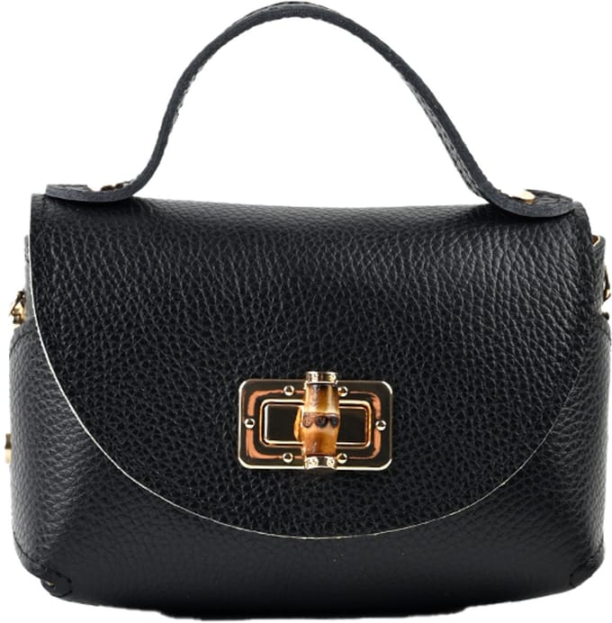 Giuliano Lederen handtas Gisele - Made in Italy - Zwart