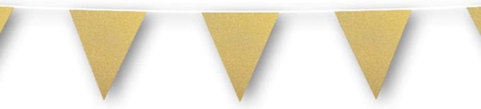 Haza Witbaard Flag line Gold Glitter 6mtr.