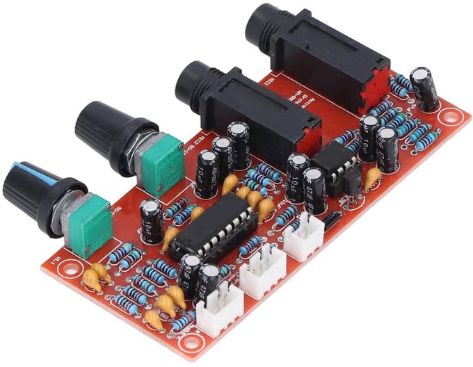 Dailygoods- Microfoonversterkermodule Hoge Prestaties - Digitale Microfoonversterker - 2 Microfoonuitgangen - DC12-24V - Dubbelzijdige PCB - Laag Geluidsniveau