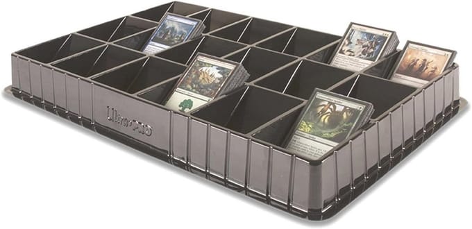 Trading Card Sorting & Dealer Tray - 18 Slots in Black