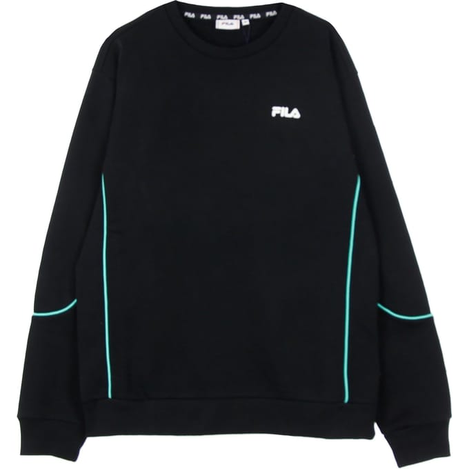 Adil Crew Sweat Lichtgewicht herensweatshirt met ronde hals, zwart