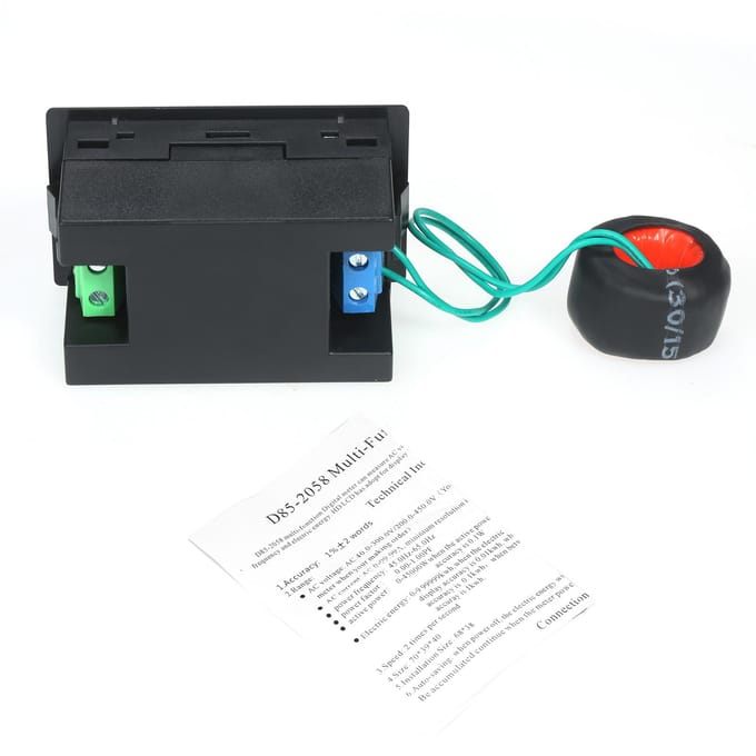 KKmoon Multifunctionele enkelfasige digitale meter LCD-scherm AC-spanning AC-stroom Vermogen Frequentie AC200-450V