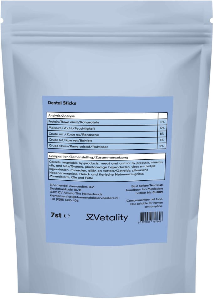 Vetality Dental Sticks - 7 snacks - Kauwsnack Hond