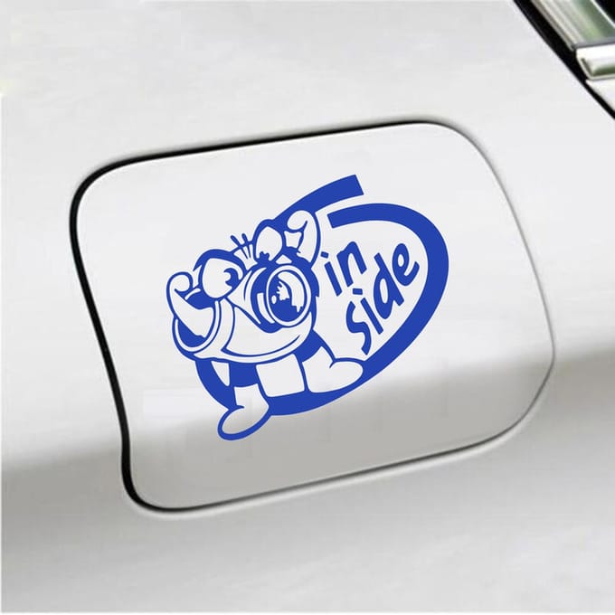 Bumpersticker - Turbo Inside - 12 X 15 - Blauw