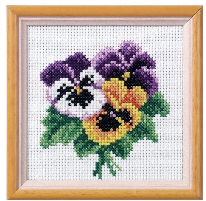 Borduurpakket - Voorgedrukt - Viooltjes