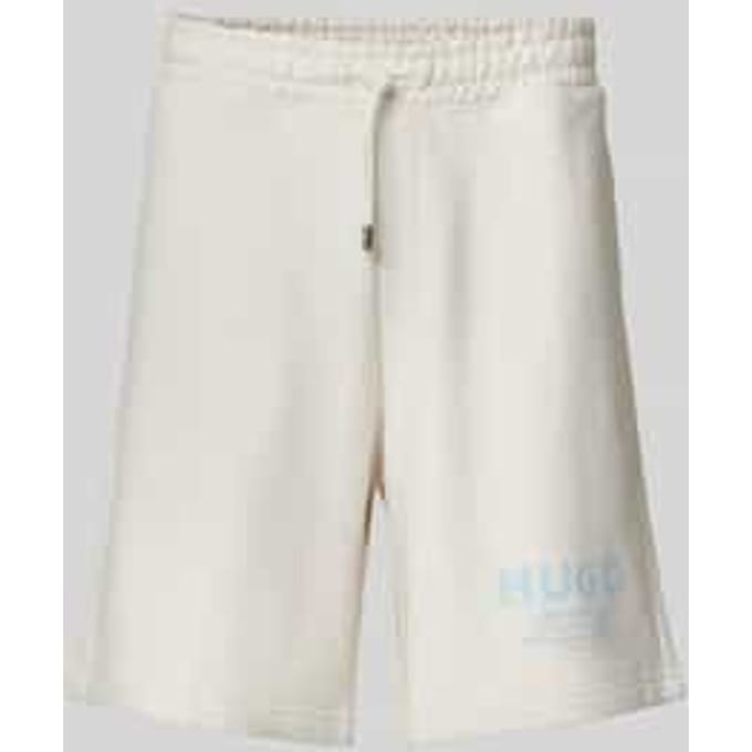 Sweatshorts met labelprint, model 'Nomario'