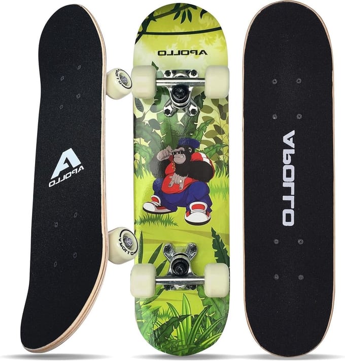 Kinder skateboard - Compleet board - Buiten spelen - Aluminium assen - 61 cm - Gorilla Tom