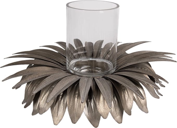 Clayre & Eef Waxinelichthouder Bloem Ø 41x20 cm Goudkleurig IJzer