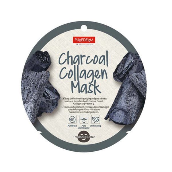 PUREDERM - Circle Mask - Charcoal Collagen - 1stuk