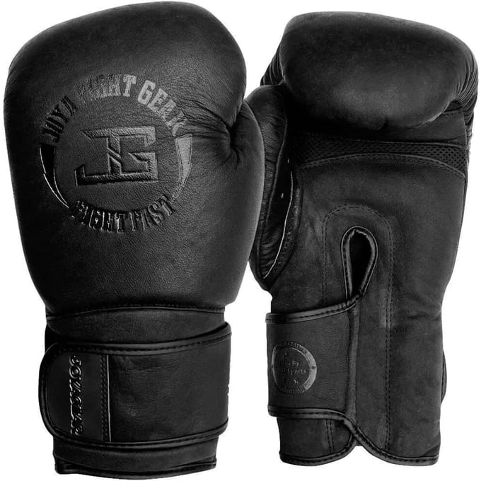 Joya Fight Gear - Fight Fast Bokshandschoenen Leer - Matzwart - 14oz