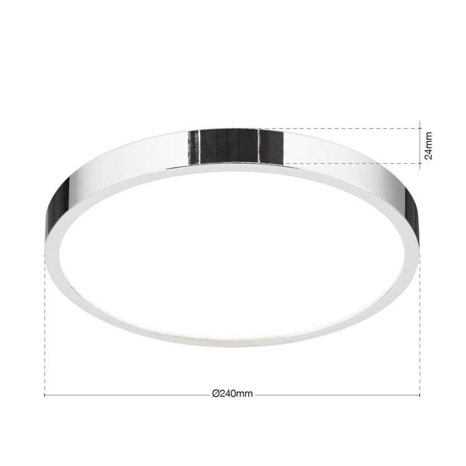 ORION LED plafondlamp Disc, chroomkleurig, Ø 24 cm, CCT, metaal