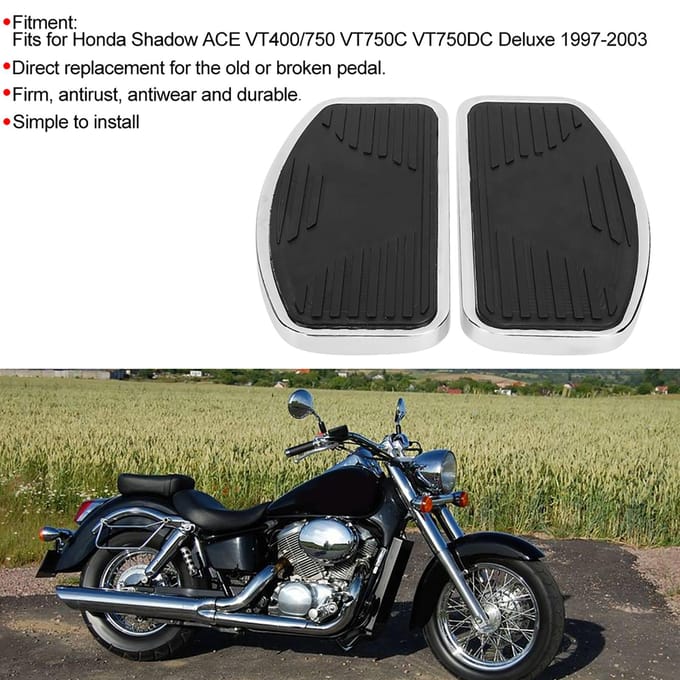 Motorfietspedaal Voetplaat Voetsteun Past voor Shadow ACE VT400750 97?03 white