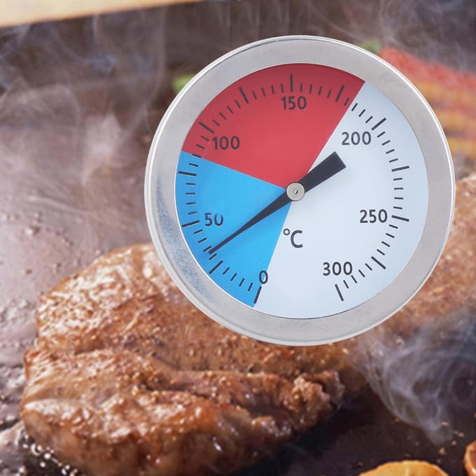 TSBX500 0300 celsius Roestvrijstalen Thermometer Tafel Temperatuurmeter voor Oven Grill BBQ white