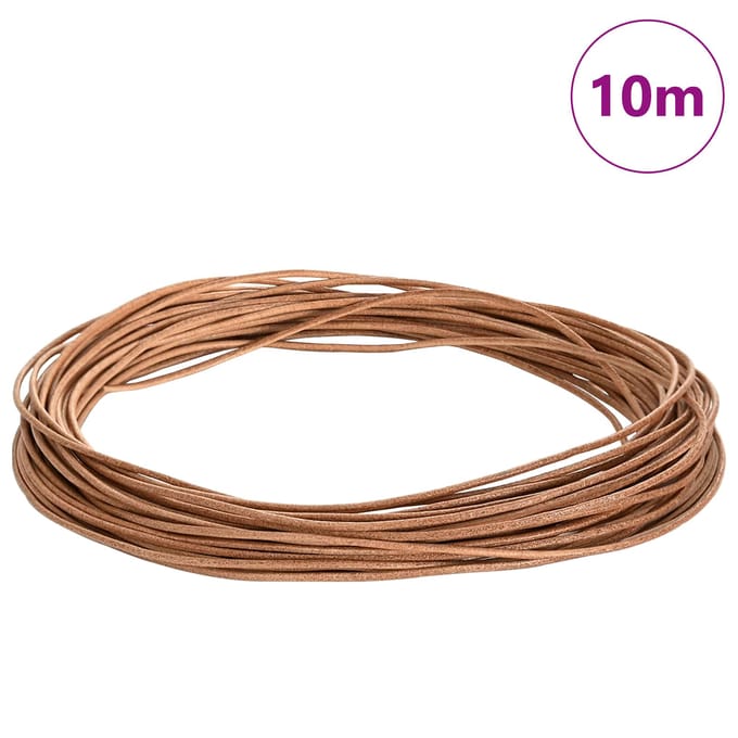 vidaXL - Leren - Koord - 1 - Bruin - Ø2 - mm - x - 10 - m - Leer