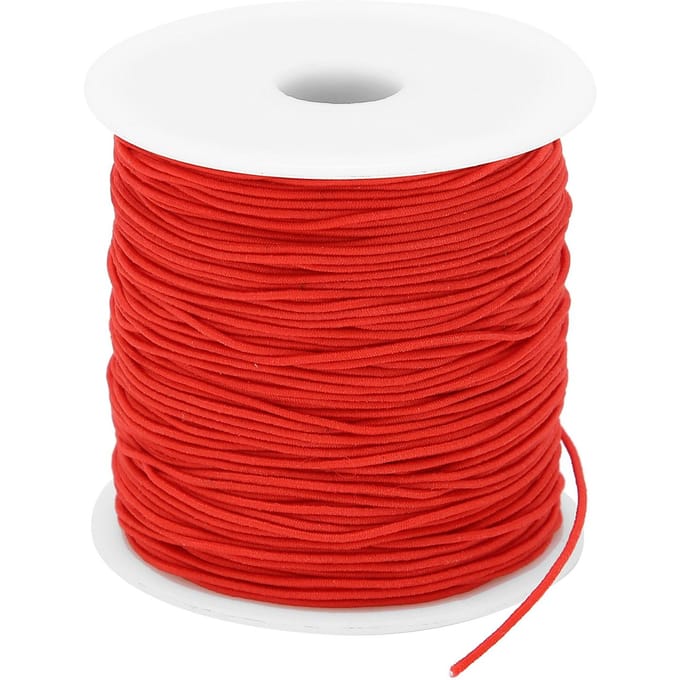 1mm X 100m Naaien Kleding Maken Elastisch Garen Elastisch Koord DIY Kralen Rijgkoord Rood red
