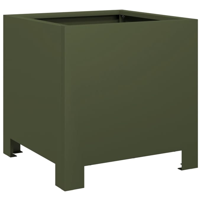 vidaXL - Plantenbak - 30x30x30 - cm - staal - olijfgroen