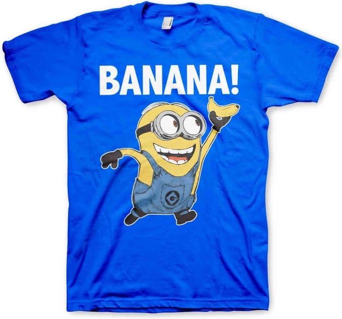 Minions Heren Tshirt -M- Banana! Blauw