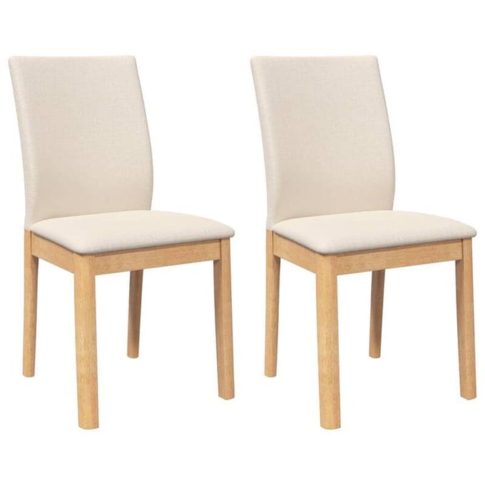 vidaXL Chaises à manger coussins 2 pcs bois massif caoutchouc