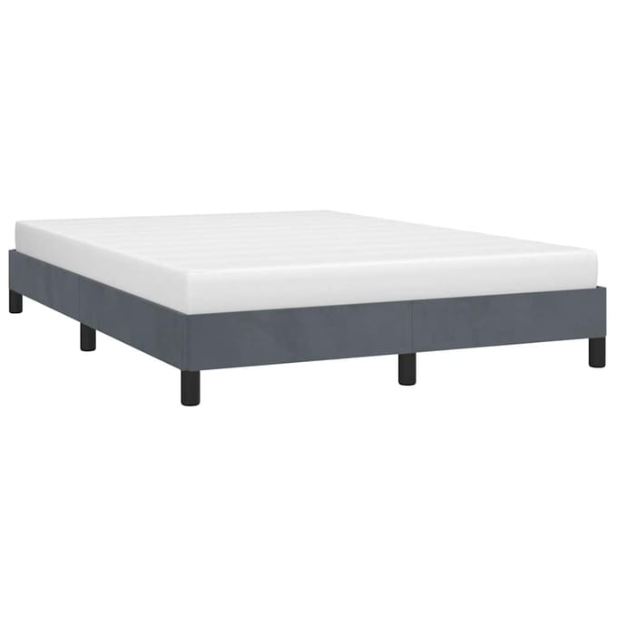 vidaXL - Bedframe - zonder - matras - donkergrijs - 152x203 - cm - queensize - fluweel