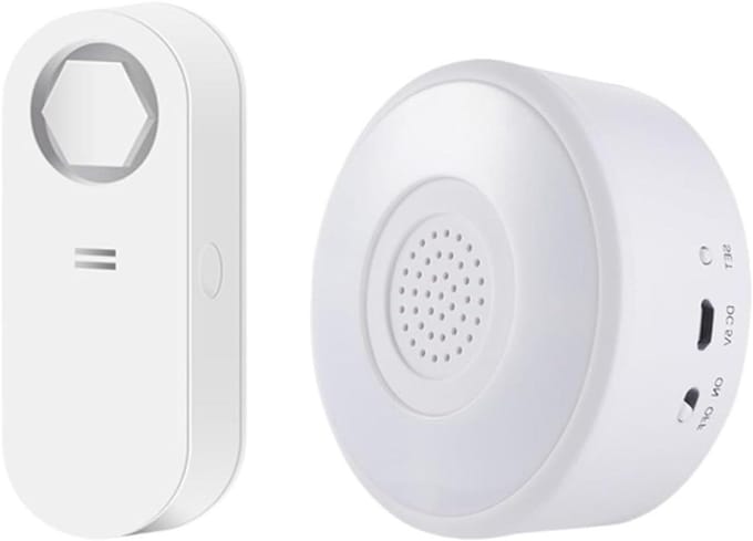 Waterlek Detector - Lekkage Sensor - Huis Beveiligen - 120dB Sirene - IP66 Waterdicht - Wit