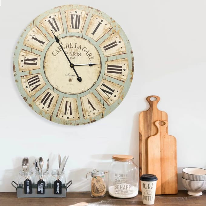 vidaXL - Wandklok - 60 - cm - MDF - meerkleurig