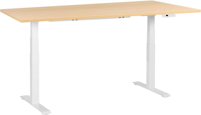 DESTINES - Elektr bureau - Wit/Lichtbruin - 180 x 72 cm - Vezelplaat