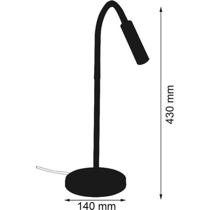 Busch LED tafellamp Rocco, nikkel mat flexibele arm rood