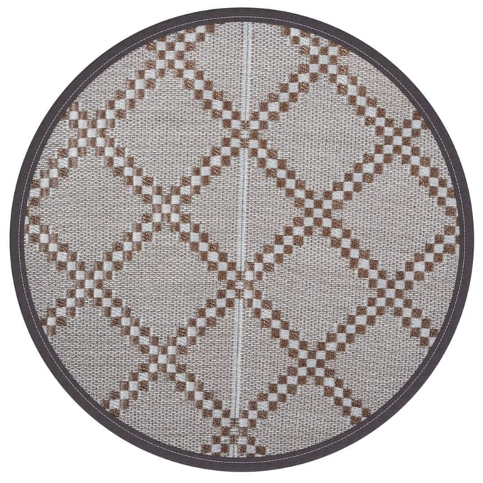 vidaXL - Buitenkleed - ARAKIL - Ø - 120 - cm - polypropeen - bruin