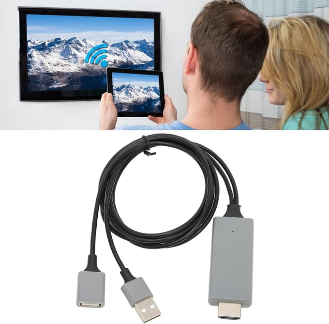 HD Multimedia Kabel - AV Connector - Scherm Delen - 1080P Resolutie - 1 Meter - Zwart