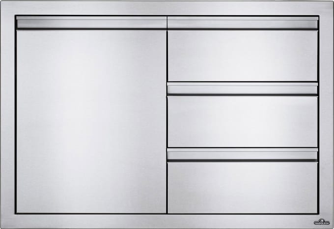 Napoleon grills - Inbouwdeur en drie laden combinatie klein (100x71...
