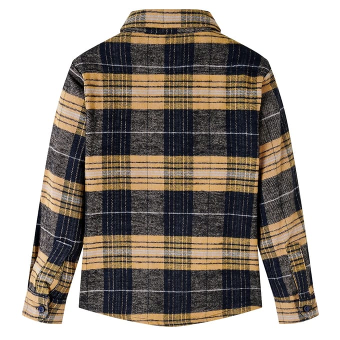 vidaXL - Kindershirt - geruit - 92 - geel - en - zwart
