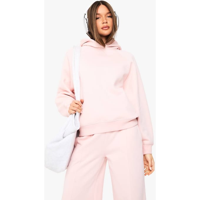 boohoo Dames Raglan Naad Oversized Hoodie | Lichtroze | Maat: Medium