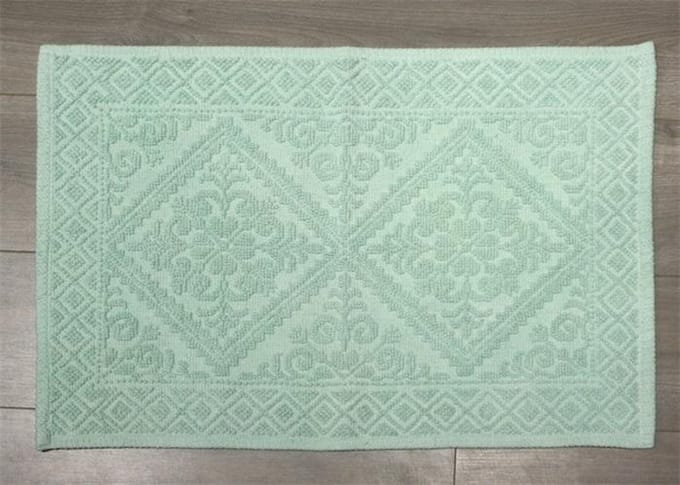 Badmat Jacquard ruit Soft Green 45x75