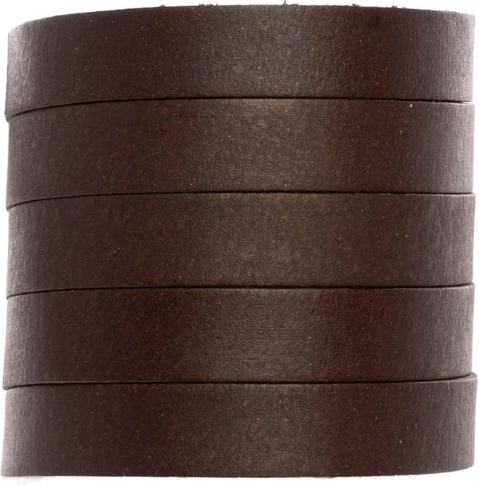 DQ Leer Plat (10 x 2 mm) Natural Dye Red Brown (1 Meter)