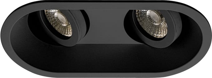 Premium Inbouwspot Barend Zwart Dubbele verdiepte ronde spot Extra Warm Wit (2700K) Met Philips LED
