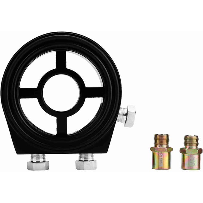 Auto Aluminium Olie Filter Adapter Sandwich Koeler Plaat zwart