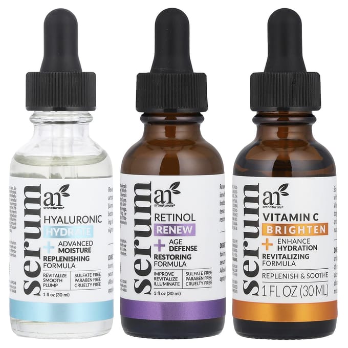 Artnaturals, Serum Trio, 3-delige set, 29,5 ml (1 fl oz) Elk black