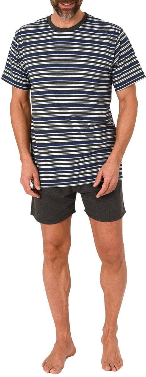 Herenpyjama Shorty met korte mouwen Pyjama in een geweldige gestreepte look