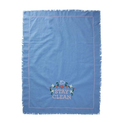 Rice katoenen theedoek zacht blauw