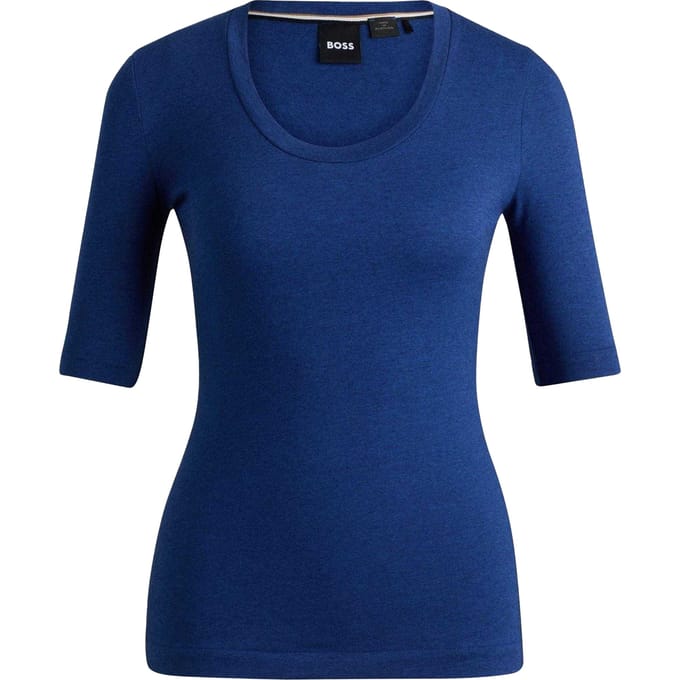 Boss Dames Effilie2 3/4 Mouw Top (Blauw)