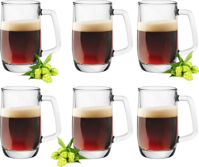 Glasmark Bierglazen - Bierpullen - transparant glas - 6x stuks - 300 ml - Oktoberfest