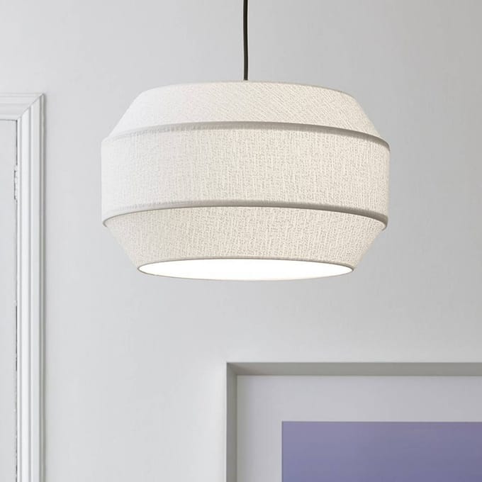 MARKET SET hanglamp Cosiness, Ø 46 cm, wit, stof