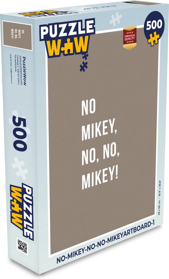 Puzzel Quotes - No Mikey, no, no, Mikey! - Bruin - Legpuzzel - Puzzel 500 stukjes