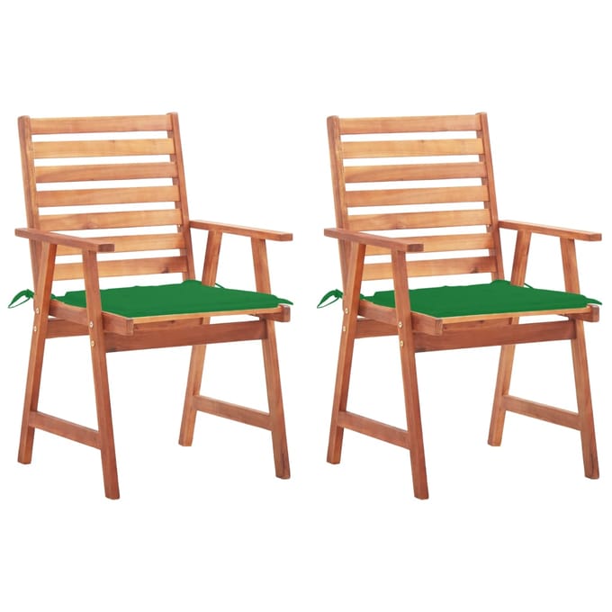 vidaXL - Tuinstoelen - 2 - st - met - kussens - massief - acaciahout