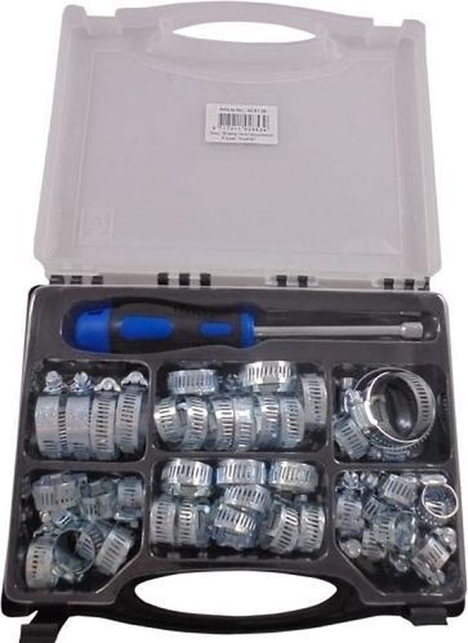 Assortiment Slangklemmen met dopschroevendraaier | 50 delig