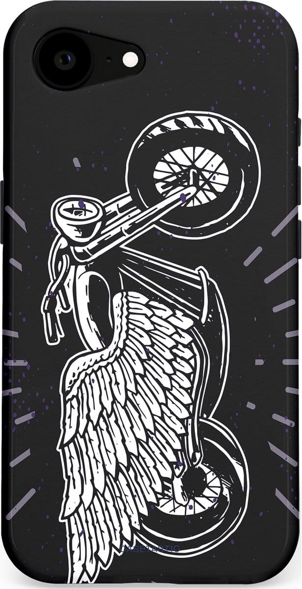 Casetastic hoesje geschikt voor Apple iPhone 16e / Apple iPhone 17e - MagSafe - Dubbellaagse bescherming - Retro highway - Fashion Case - Donkerblauw Zwart Grijs