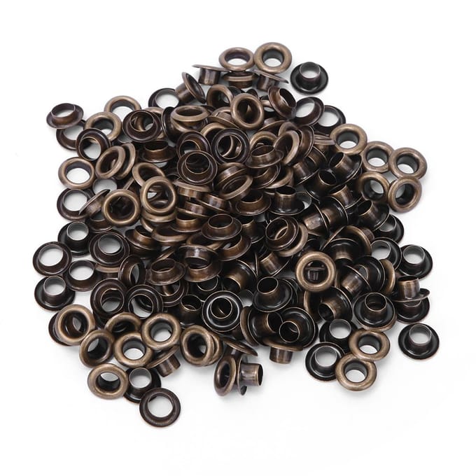 100 Set Messing Oogje Kleding Tas Accessoire Dubbelzijdig 4mm Oogje Grommet Kit Antique Bronze gray